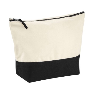 BEAUTY CASE IN CANVAS WITH COLOR BLOCK BASE