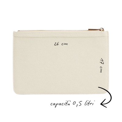 POCHETTE RIGIDA IN TWILL PERSONALIZZABILE CON RICAMO