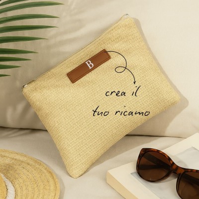 POUCH BAG IN RAFIA