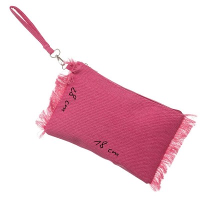POUCH BAG IN CANVAS WITH FRINGES