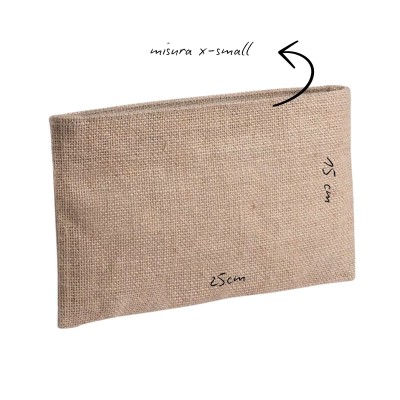 POCHETTE IN LAMINATED JUTE