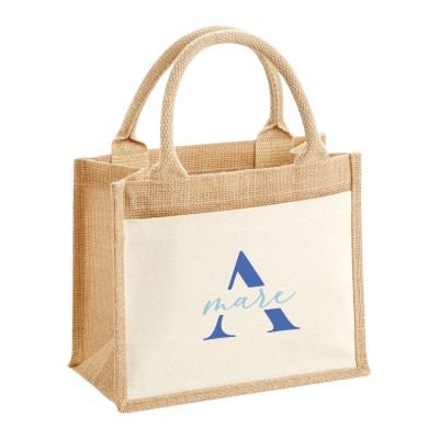 SHOPPER WITH POCKET IN JUTE | PENSIERI: A-MARE