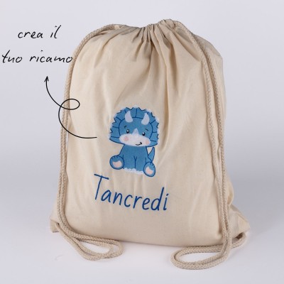 DRAWSTRING BAG IN ORGANIC COTTON FOR KIDS AND TEENS