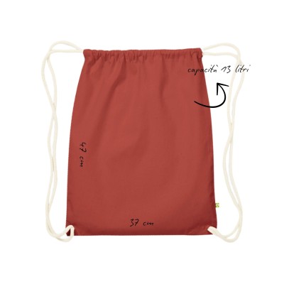 DRAWSTRING BAG IN ORGANIC COTTON FOR KIDS | PENSIERI: ZOO