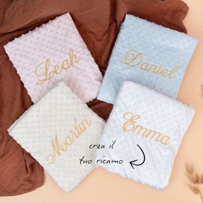 COPERTINA IN PILE MINKY PERSONALIZZABILE CON RICAMO