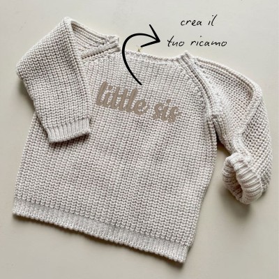 SWEATER-CARDIGAN IN ORGANIC COTTON FOR BABIES AND KIDS