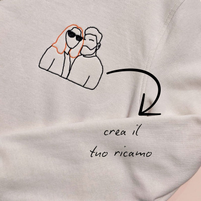 SWEATSHIRT IN COTTON FOR ADULTS | EMBROIDERY OUTLINE PHOTO