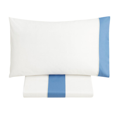 BED SHEET SET IN COTTON AND SATEEN BORDER
