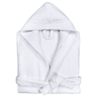 BATHROBE IN WHITE TERRY COTTON | MONOGRAM