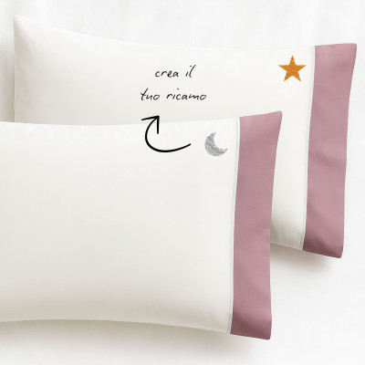 BED SHEET SET IN COTTON AND SATEEN BORDER