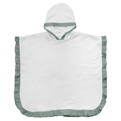 PONCHO IN TERRY COTTON WITH RUFFLES FOR KIDS