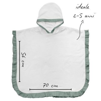 PONCHO IN SPUGNA CON ROUCHE DA BAMBINO PERSONALIZZABILE