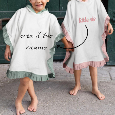 PONCHO IN SPUGNA CON ROUCHE DA BAMBINO PERSONALIZZABILE