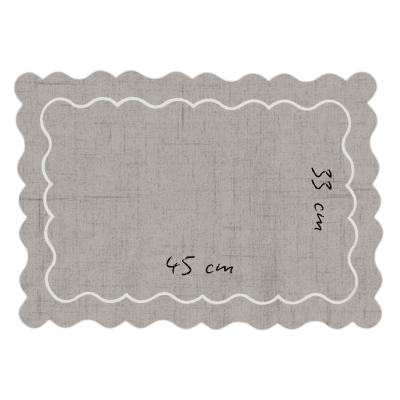 PLACEMAT IN STAIN-RESISTANT COTTON WITH SCALLOPED EDGE