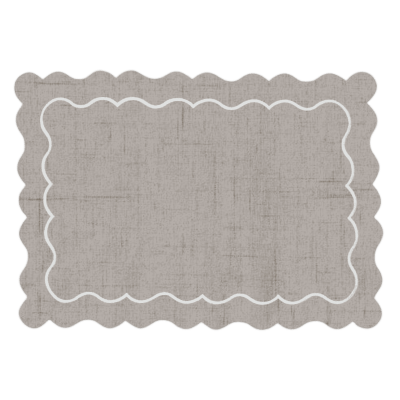PLACEMAT IN STAIN-RESISTANT COTTON WITH SCALLOPED EDGE