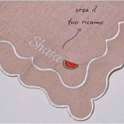 PLACEMAT IN STAIN-RESISTANT COTTON WITH SCALLOPED EDGE