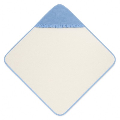 TRIANGLE TOWEL IN TERRY COTTON WITH RUFFLES FOR NEWBORNS