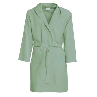 BATHROBE IN MICROFIBER FOR ADULTS WITH EMBROIDERY