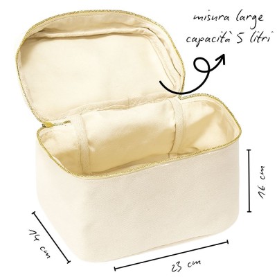 TROUSSE VANITY IN COTONE PERSONALIZZABILE CON RICAMO