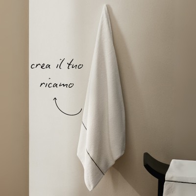 BATH TOWEL IN WHITE VELOUR TERRY COTTON