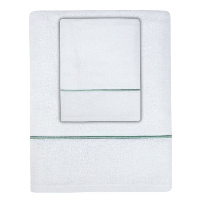 COPPIA ASCIUGAMANI IN SPUGNA VELOUR PERSONALIZZABILI