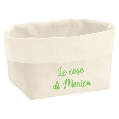 CESTO ORGANISER IN COTONE PERSONALIZZABILE CON RICAMO