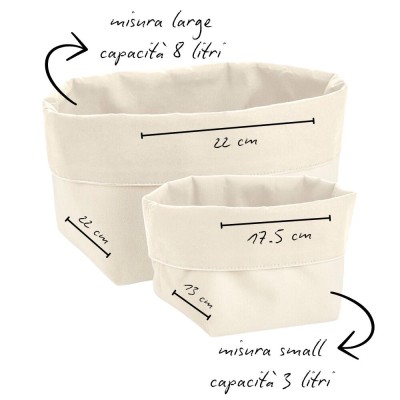 CESTO ORGANISER IN COTONE PERSONALIZZABILE CON RICAMO