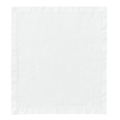 NAPKIN IN PURE WHITE LINEN WITH HEMSTITCH FINISH
