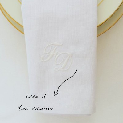 NAPKIN IN PURE WHITE LINEN WITH HEMSTITCH FINISH