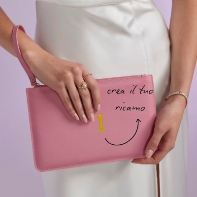 POCHETTE WITH HANDLE IN FAUX LEATHER