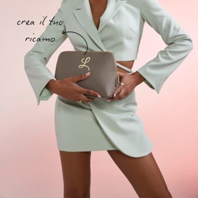 BEAUTY CASE IN ECOPELLE PERSONALIZZABILE CON RICAMO